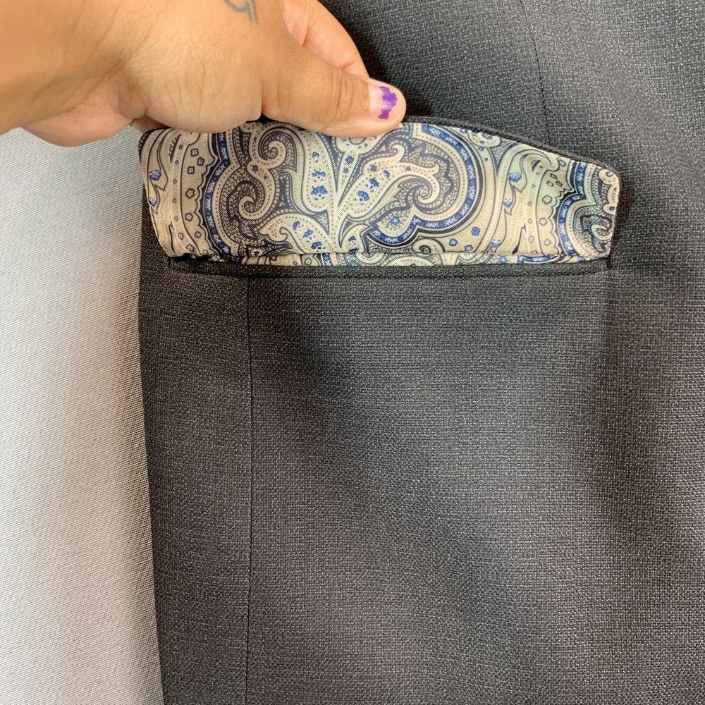 Lauren Ralph Lauren Blazer Mens 46R Gray Polyester Paisley Lined Sport Coat - Picture 5 of 16